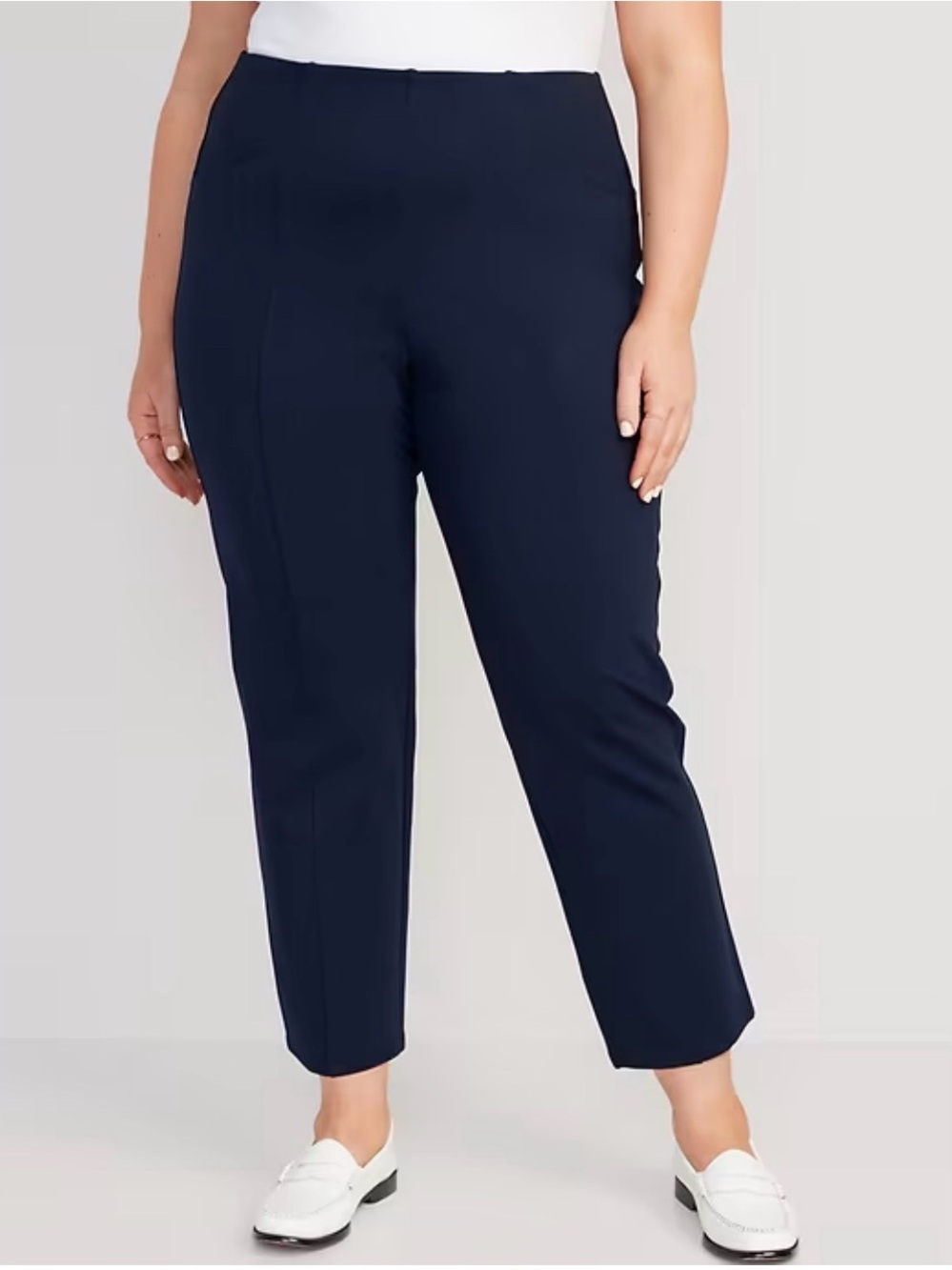 Old Navy Extra High-Waisted Stevie Straight Pants size XL navy ankle length